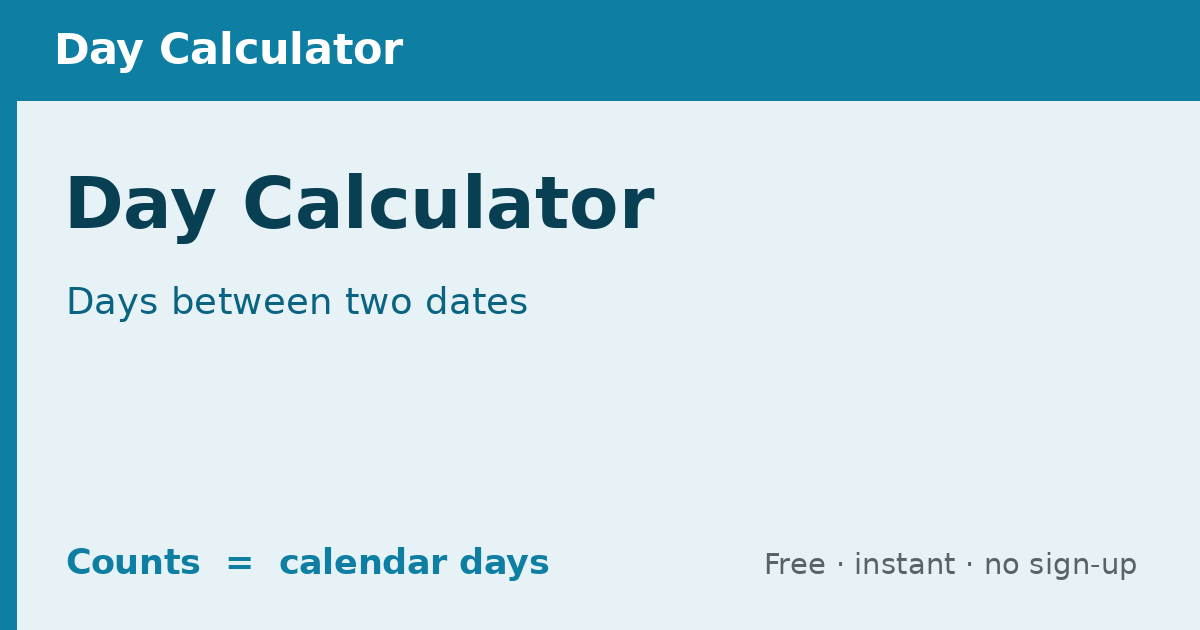 Day Calculator | Days Between Two Dates